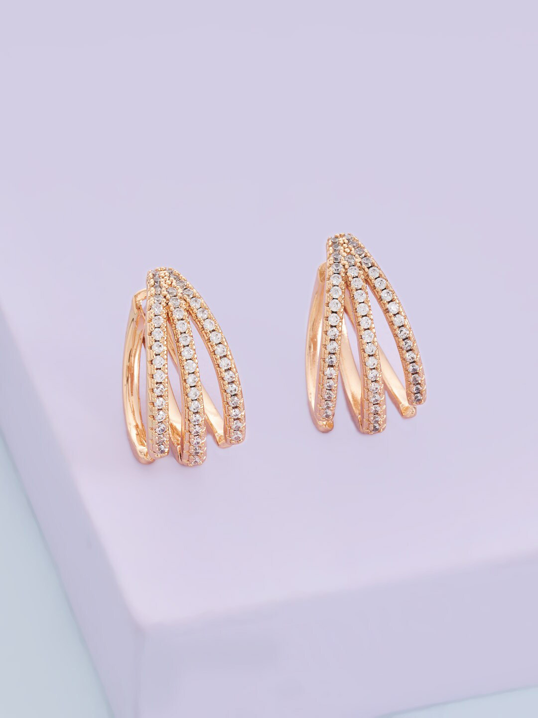 Kushal's Fashion Jewellery Gold Polish Circular Half Hoop Earrings, White
Kushal's Fashion Jewellery Gold Polish Circular Half Hoop Earrings, White