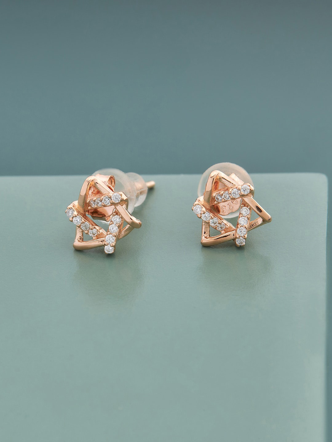 Kushal's Fashion Jewellery Rose Gold-Plated Zircon studded Star Shaped Silver Studs, White
Kushal's Fashion Jewellery Rose Gold-Plated Zircon studded Star Shaped Silver Studs, White
