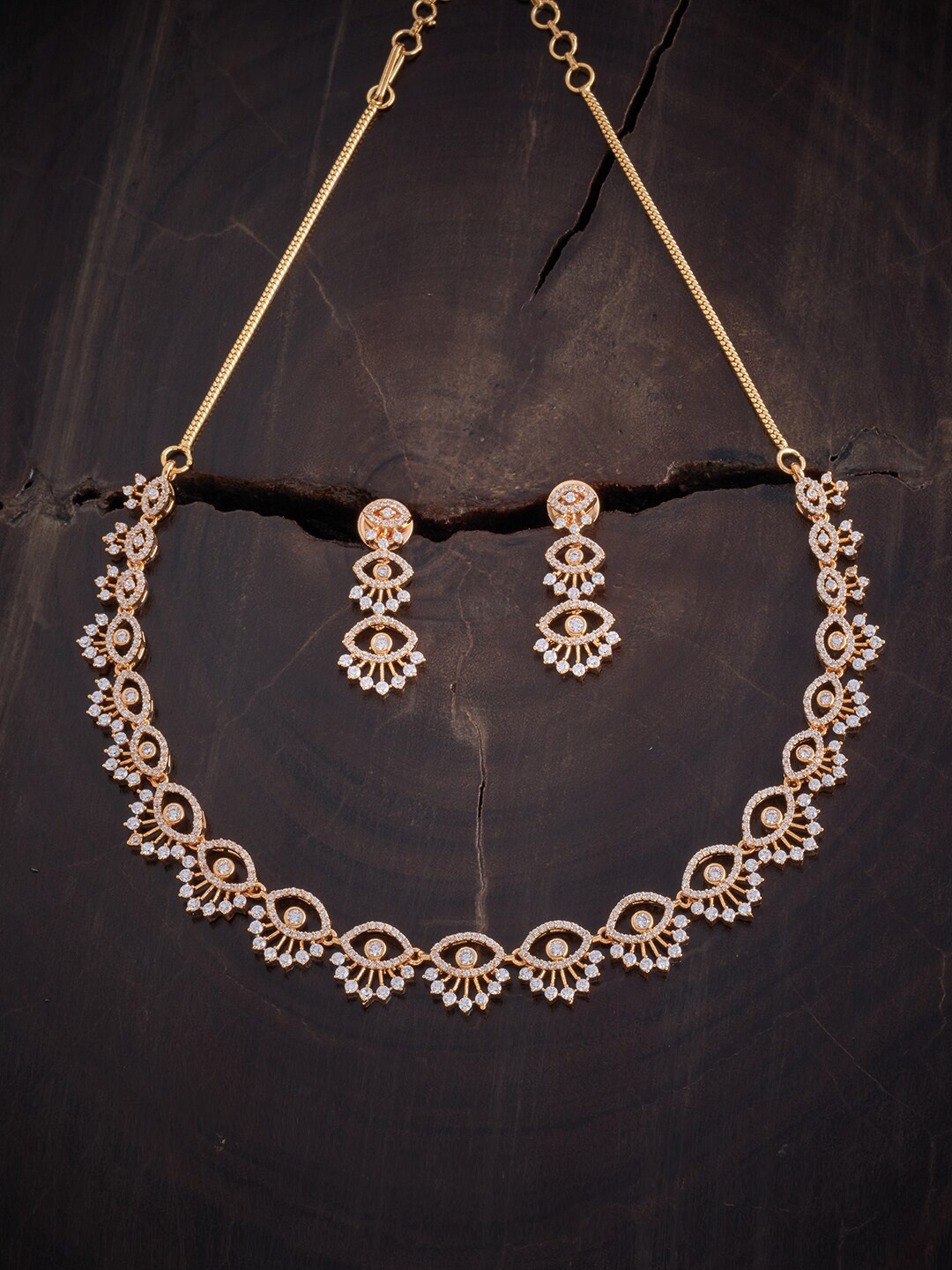 Kushal's Fashion Jewellery Women Gold-Plated Cubic Zirconia Necklace and Earrings, White
Kushal's Fashion Jewellery Women Gold-Plated Cubic Zirconia Necklace and Earrings, White