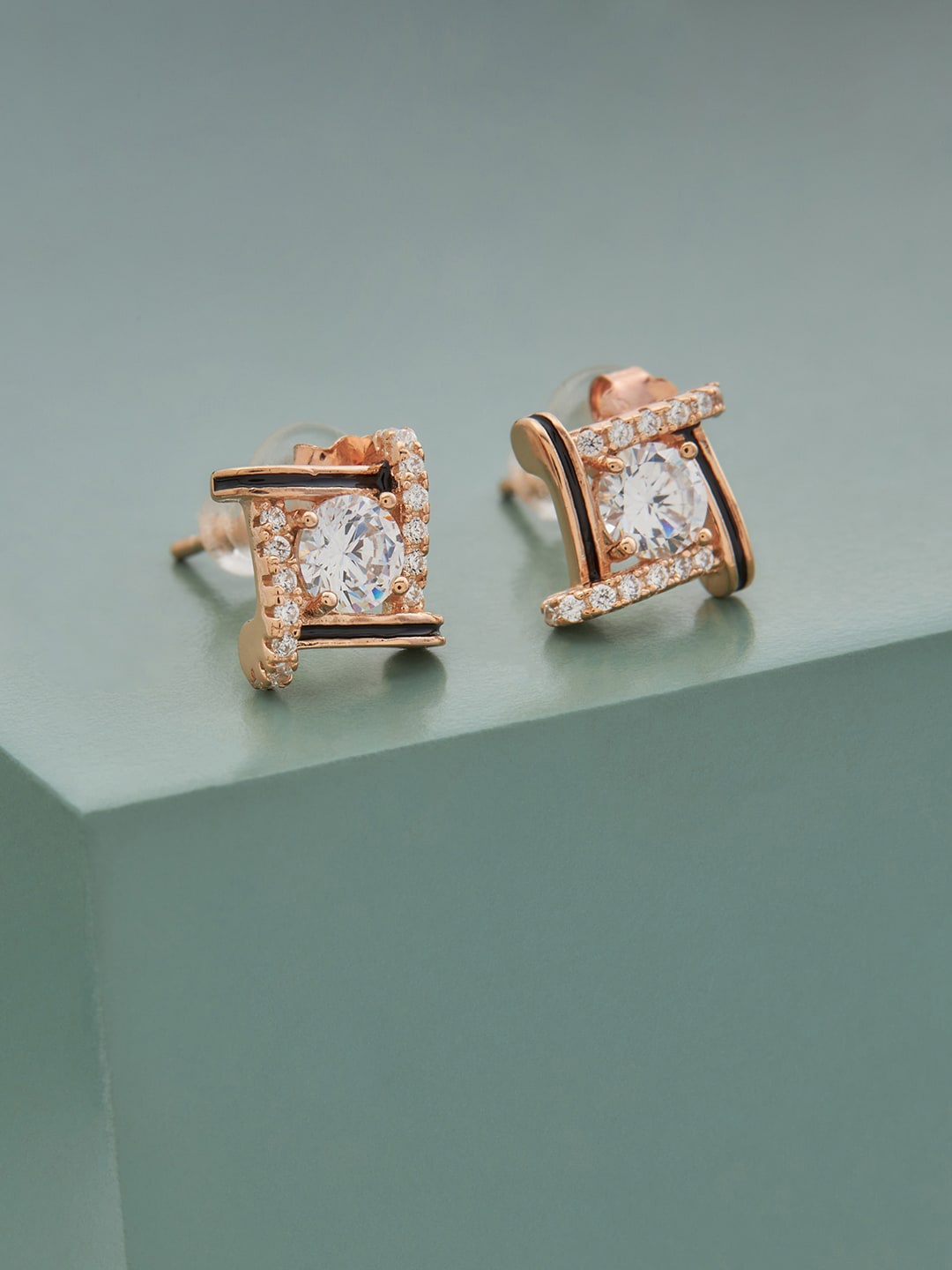Kushal's Fashion Jewellery 92.5 Pure Silver & Rose Gold-Plated Square Studs Earrings, White
Kushal's Fashion Jewellery 92.5 Pure Silver & Rose Gold-Plated Square Studs Earrings, White