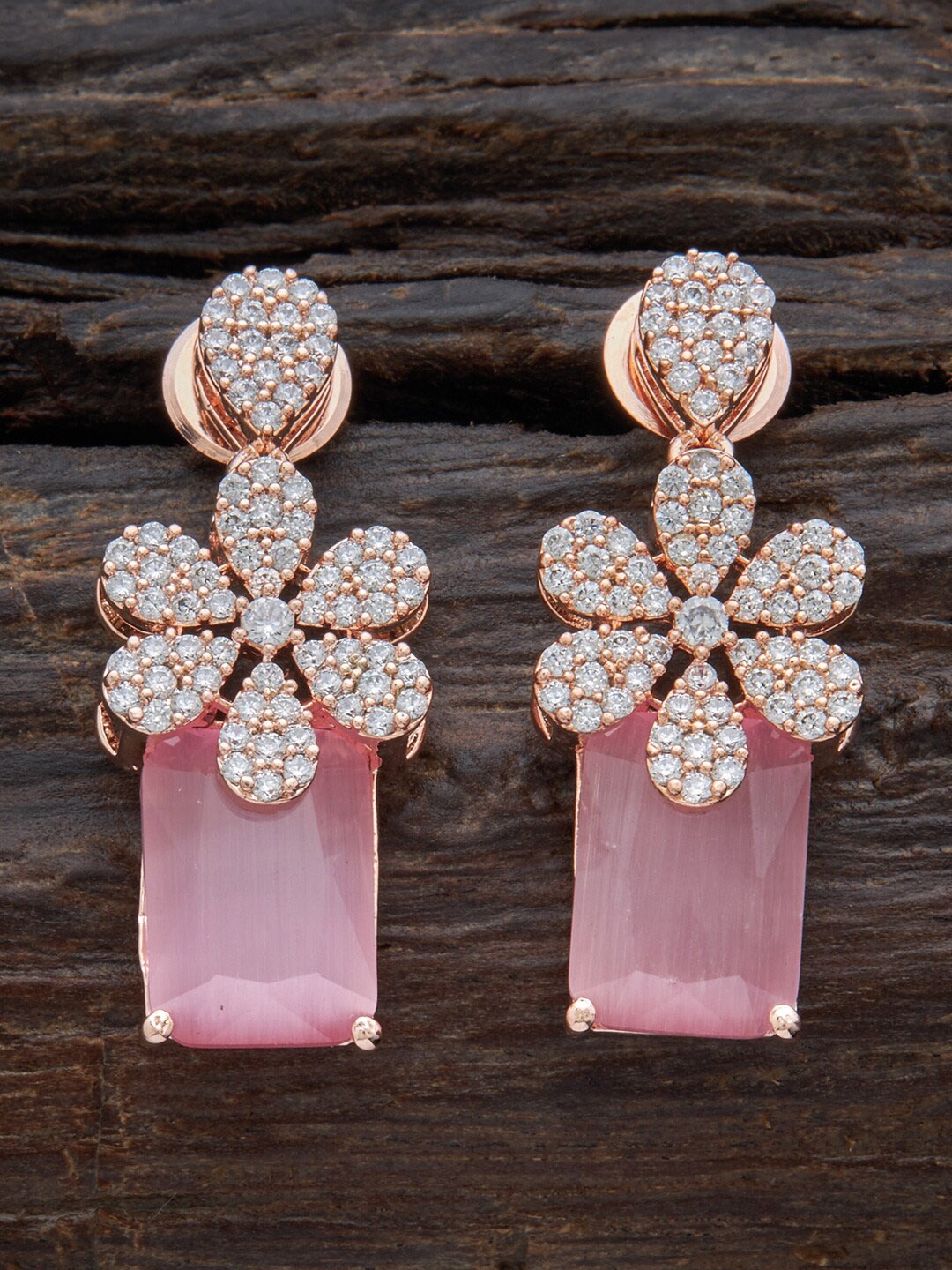 Kushal's Fashion Jewellery Rose Gold-Plated Cubic Zirconia studded Floral Drop Earrings, Pink
Kushal's Fashion Jewellery Rose Gold-Plated Cubic Zirconia studded Floral Drop Earrings, Pink