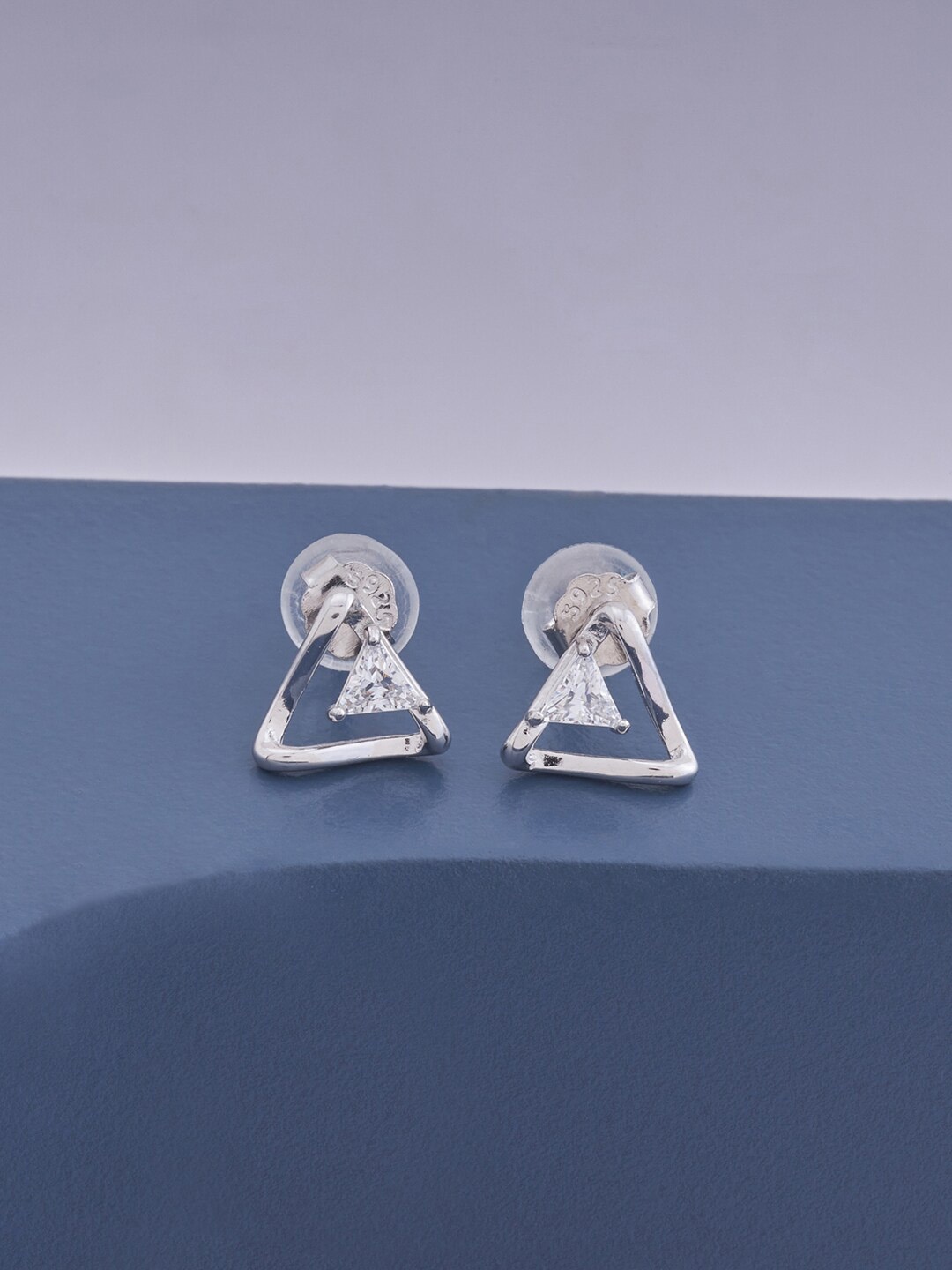 Kushal's Fashion Jewellery Rhodium-Plated Zircon studded Silver Triangular Studs Earrings, White
Kushal's Fashion Jewellery Rhodium-Plated Zircon studded Silver Triangular Studs Earrings, White