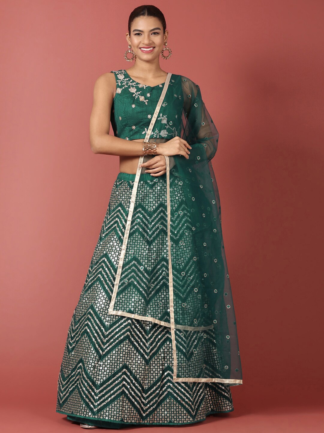 panchhi Embellished Sequinned Semi-Stitched Lehenga & Unstitched Blouse With Dupatta, Teal
panchhi Embellished Sequinned Semi-Stitched Lehenga & Unstitched Blouse With Dupatta, Teal