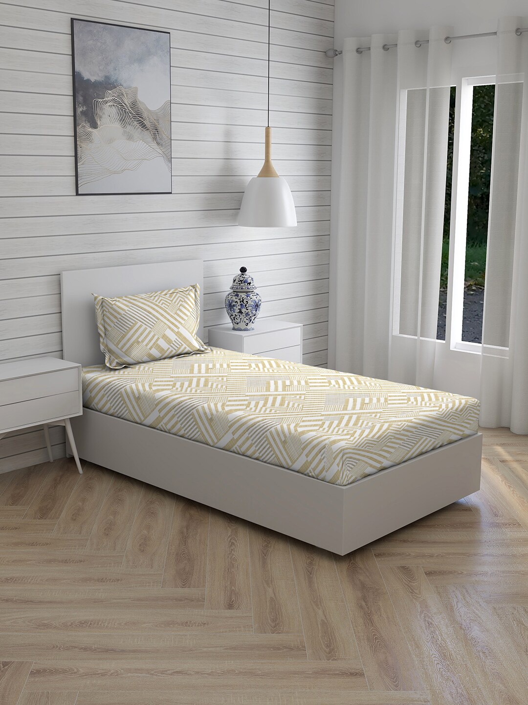 Boutique Living India Yellow Geometric 160 TC Cotton Single Bedsheet with 1 Pillow Covers
Boutique Living India Yellow Geometric 160 TC Cotton Single Bedsheet with 1 Pillow Covers