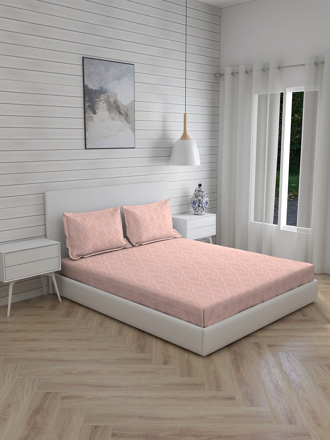 Boutique Living India Peach Ethnic Motifs Cotton Super King Bedsheet with 2 Pillow Covers
Boutique Living India Peach Ethnic Motifs Cotton Super King Bedsheet with 2 Pillow Covers