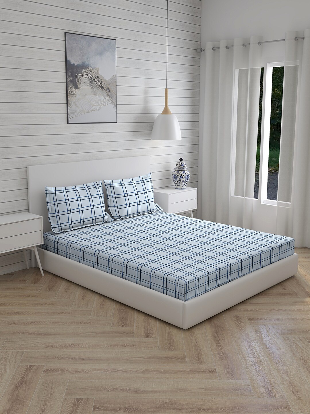 Boutique Living India Blue & Teal Geometric 150 TC King Bedsheet with 2 Pillow Covers
Boutique Living India Blue & Teal Geometric 150 TC King Bedsheet with 2 Pillow Covers
