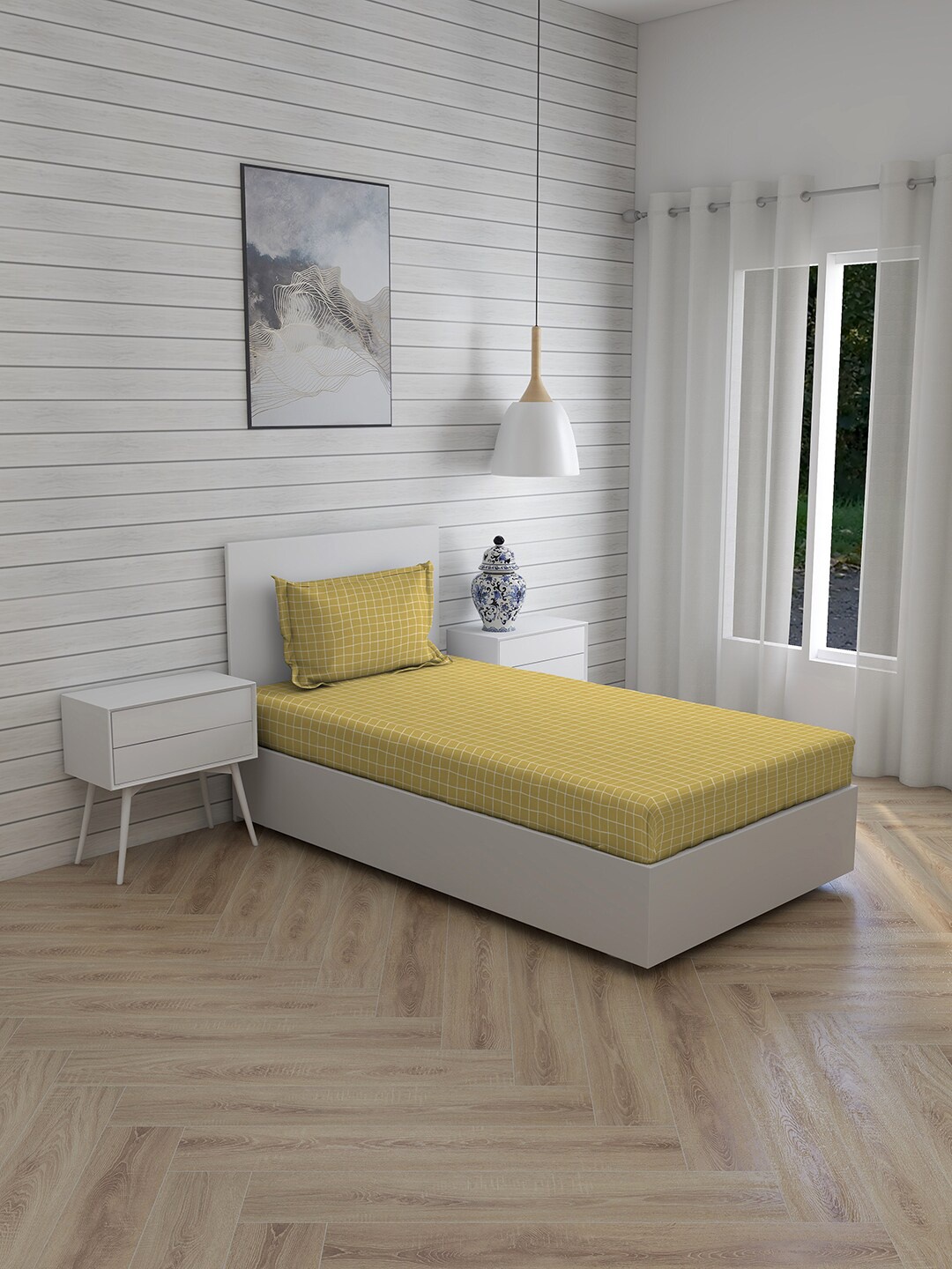 Boutique Living India Yellow & White Geometric 150 TC Single Bedsheet with 1 Pillow Covers
Boutique Living India Yellow & White Geometric 150 TC Single Bedsheet with 1 Pillow Covers