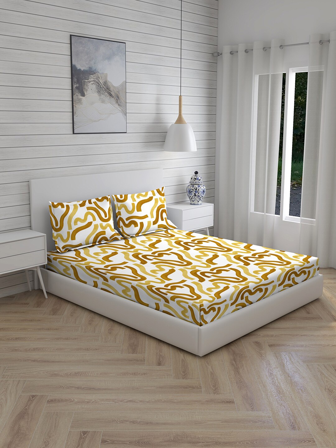 Boutique Living India Yellow & White Geometric 150 TC King Bedsheet with 2 Pillow Covers
Boutique Living India Yellow & White Geometric 150 TC King Bedsheet with 2 Pillow Covers