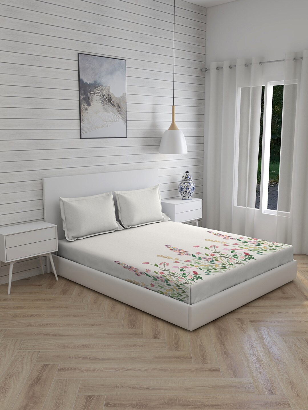 Boutique Living India Angelite White & Green Floral 260 TC King Bedsheet & 2 Pillow Covers
Boutique Living India Angelite White & Green Floral 260 TC King Bedsheet & 2 Pillow Covers