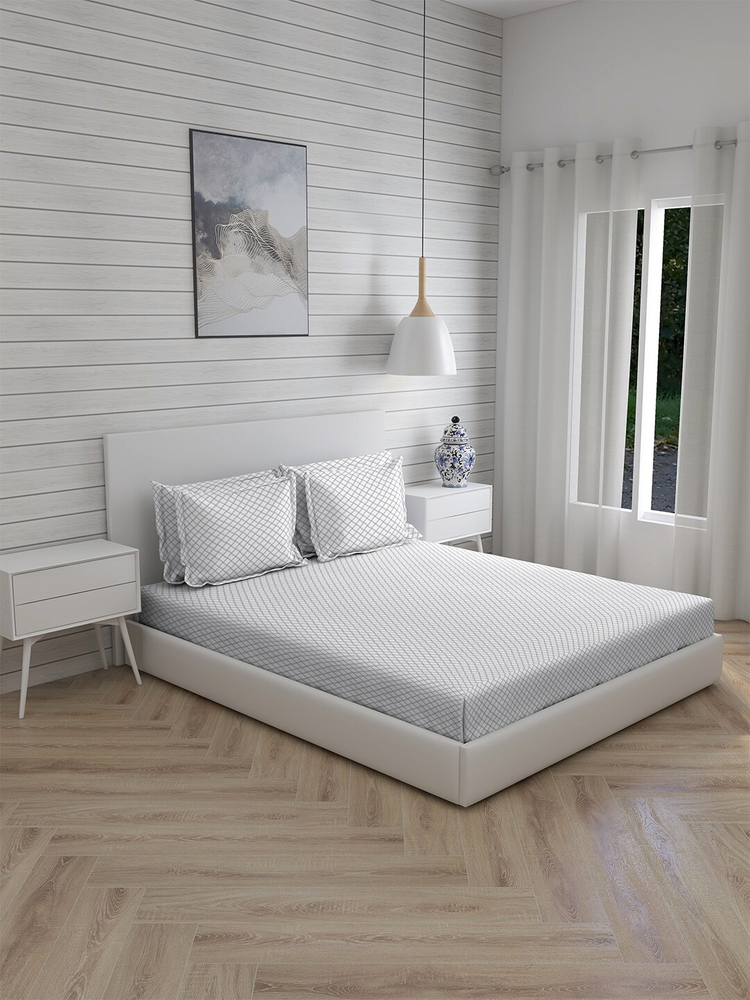 Boutique Living India Orchid Grey & White 800 TC Pure Cotton King Bedsheet with 4 Pillow Covers
Boutique Living India Orchid Grey & White 800 TC Pure Cotton King Bedsheet with 4 Pillow Covers