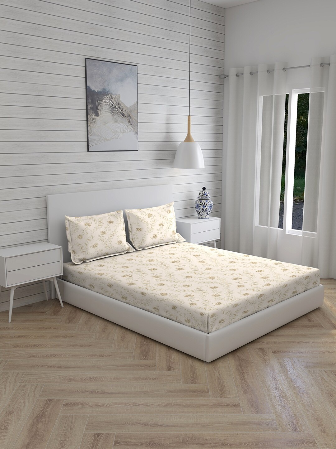 Boutique Living India Cream & Brown Pure Cotton 400 TC King Bedsheet With 2 Pillow Covers
Boutique Living India Cream & Brown Pure Cotton 400 TC King Bedsheet With 2 Pillow Covers