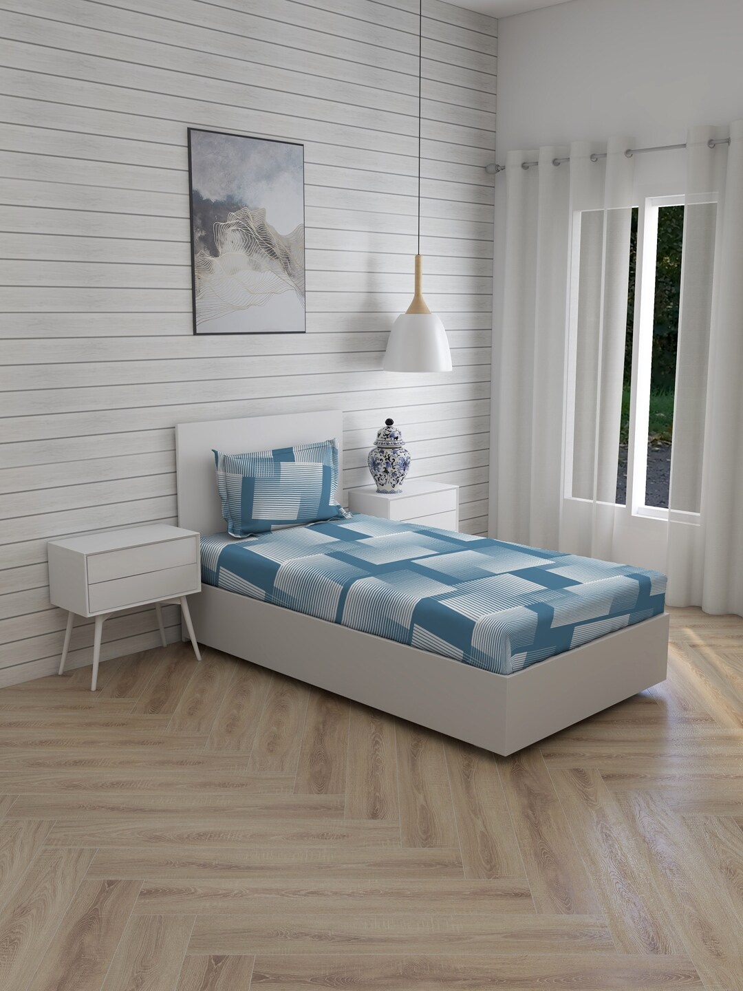 Boutique Living India Blue & White Pure Cotton 220 TC Single Bedsheet With 1 Pillow Cover
Boutique Living India Blue & White Pure Cotton 220 TC Single Bedsheet With 1 Pillow Cover