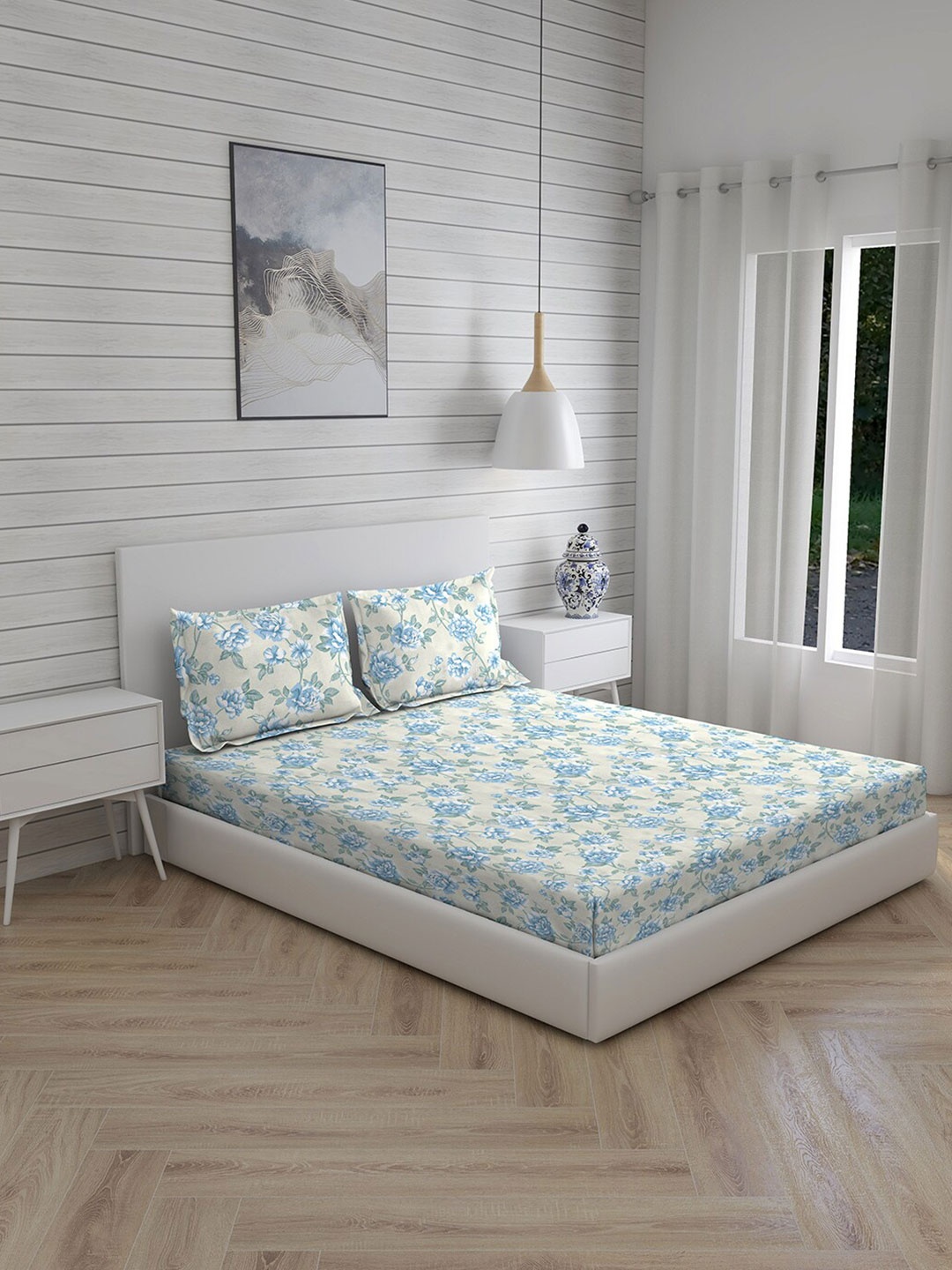 Boutique Living India Blue & Grey Pure Cotton 300 TC King Bedsheet With 2 Pillow Covers
Boutique Living India Blue & Grey Pure Cotton 300 TC King Bedsheet With 2 Pillow Covers