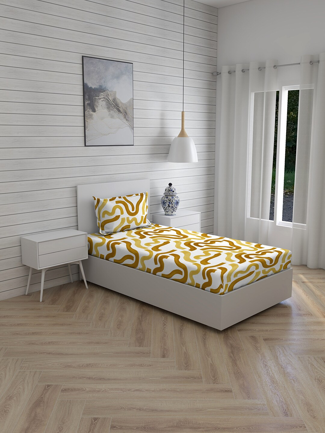 Boutique Living India Yellow & White 150 TC Pure Cotton Single Bedsheet 1 Pillow Covers
Boutique Living India Yellow & White 150 TC Pure Cotton Single Bedsheet 1 Pillow Covers