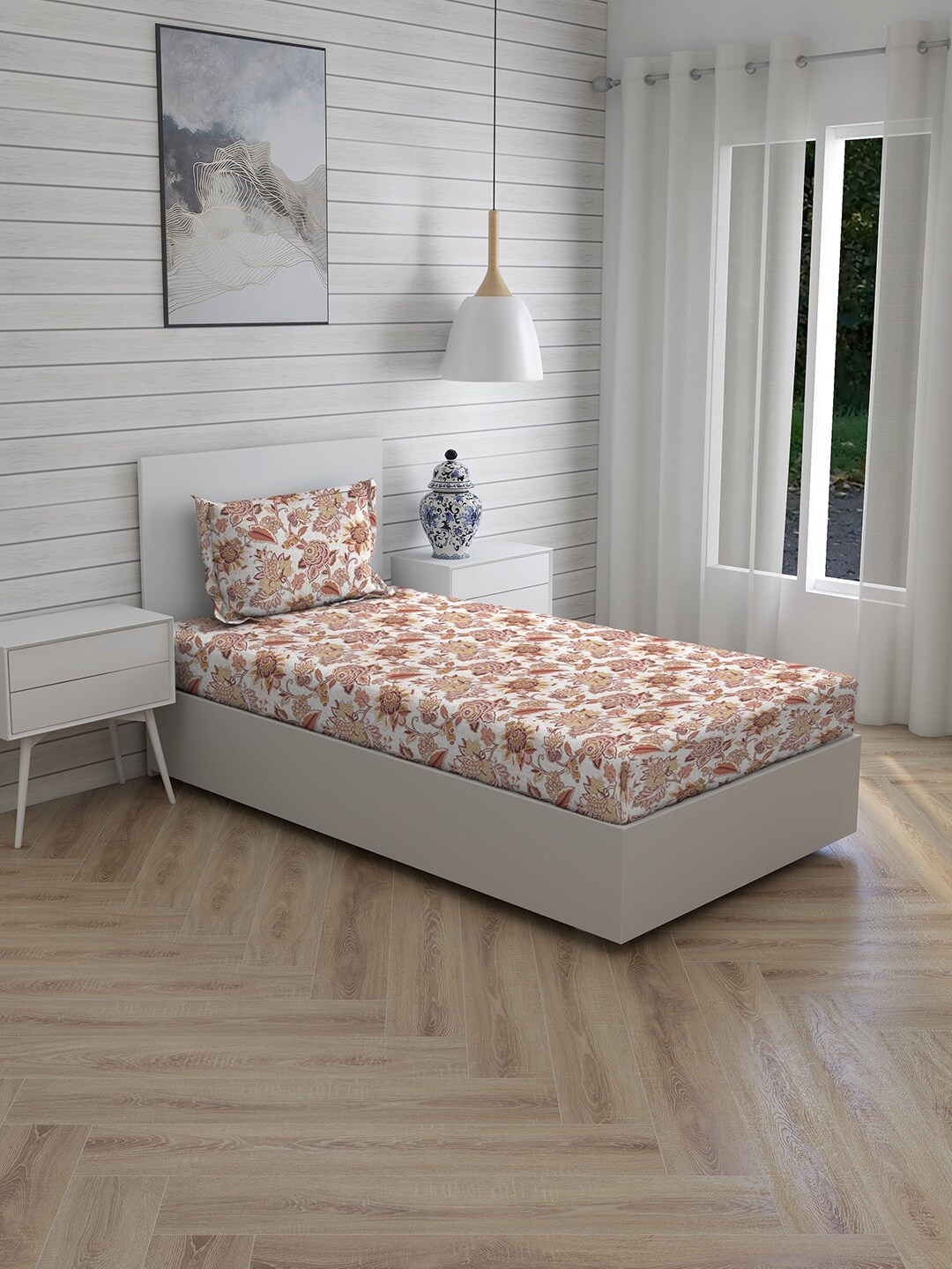 Boutique Living India White & Red Floral Cotton Single Bedsheet With 1 Pillow Covers
Boutique Living India White & Red Floral Cotton Single Bedsheet With 1 Pillow Covers