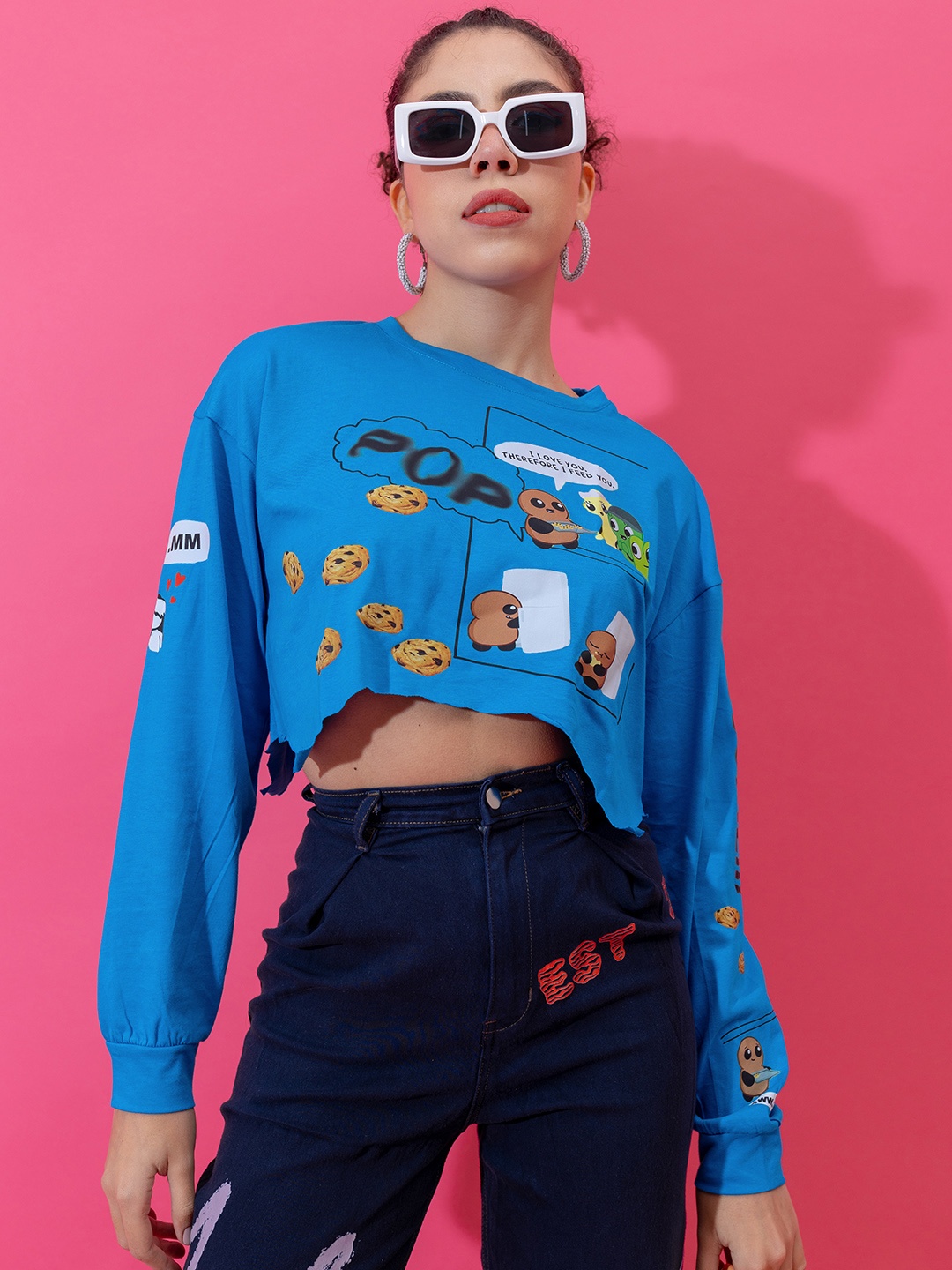 Stylecast X Hersheinbox Pure Cotton Typography Printed Extended Sleeves T-shirt, Blue
Stylecast X Hersheinbox Pure Cotton Typography Printed Extended Sleeves T-shirt, Blue