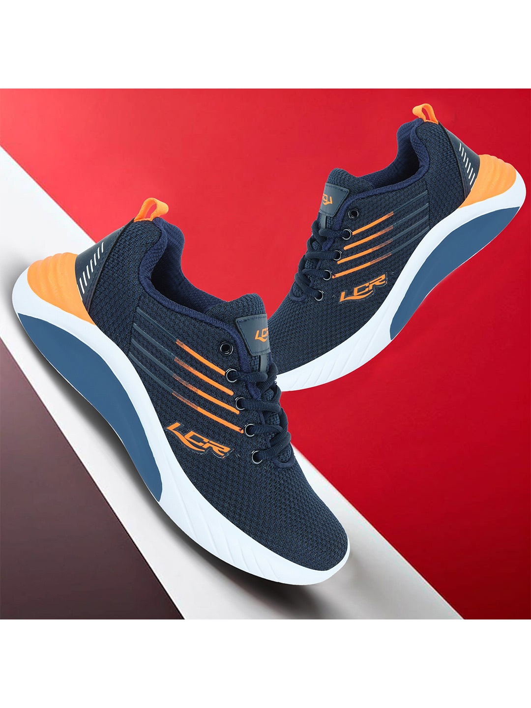 Lancer Men Mesh Running Non-Marking Shoes, Navy blue