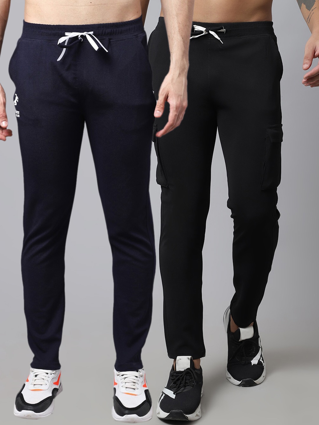 GRACIT Men Pack Of 2 Track Pants, Black