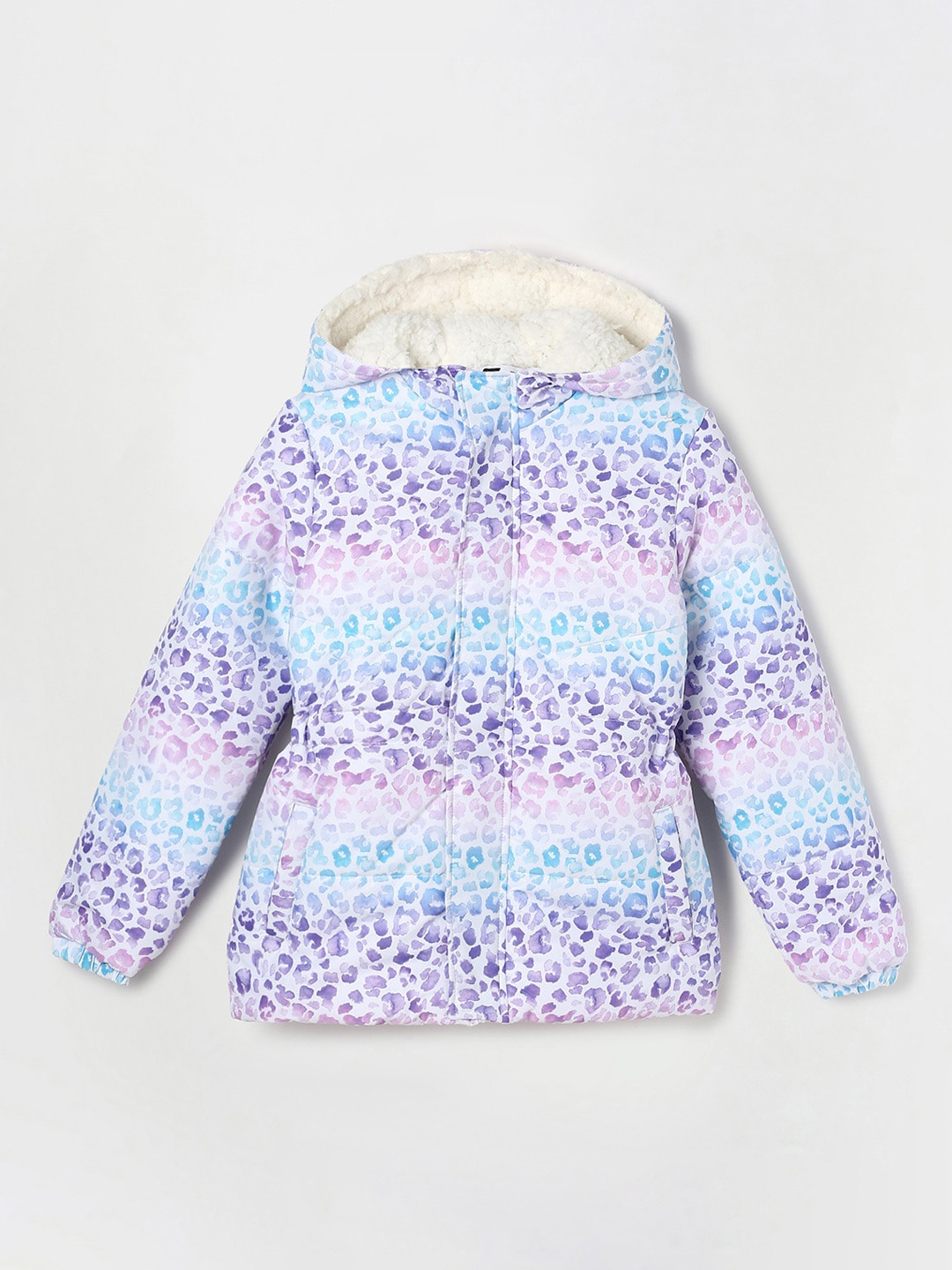 Fame Forever by Lifestyle Girls Blue Floral Lightweight Puffer Jacket