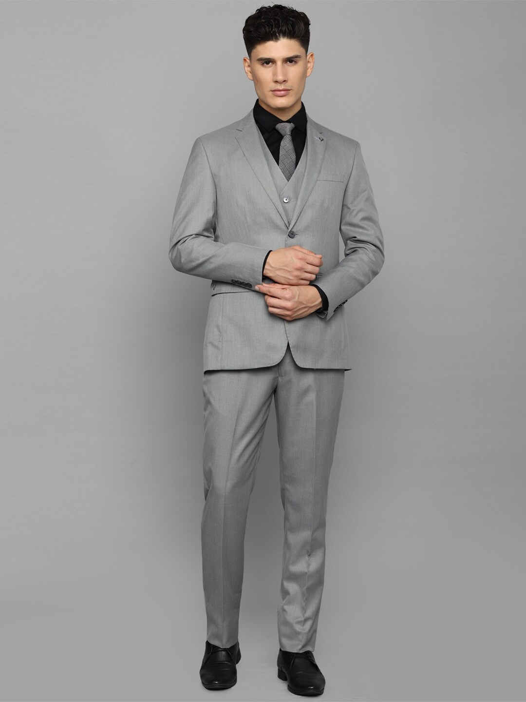 Allen Solly Men Slim-Fit Single-Breasted Formal Suits, Grey