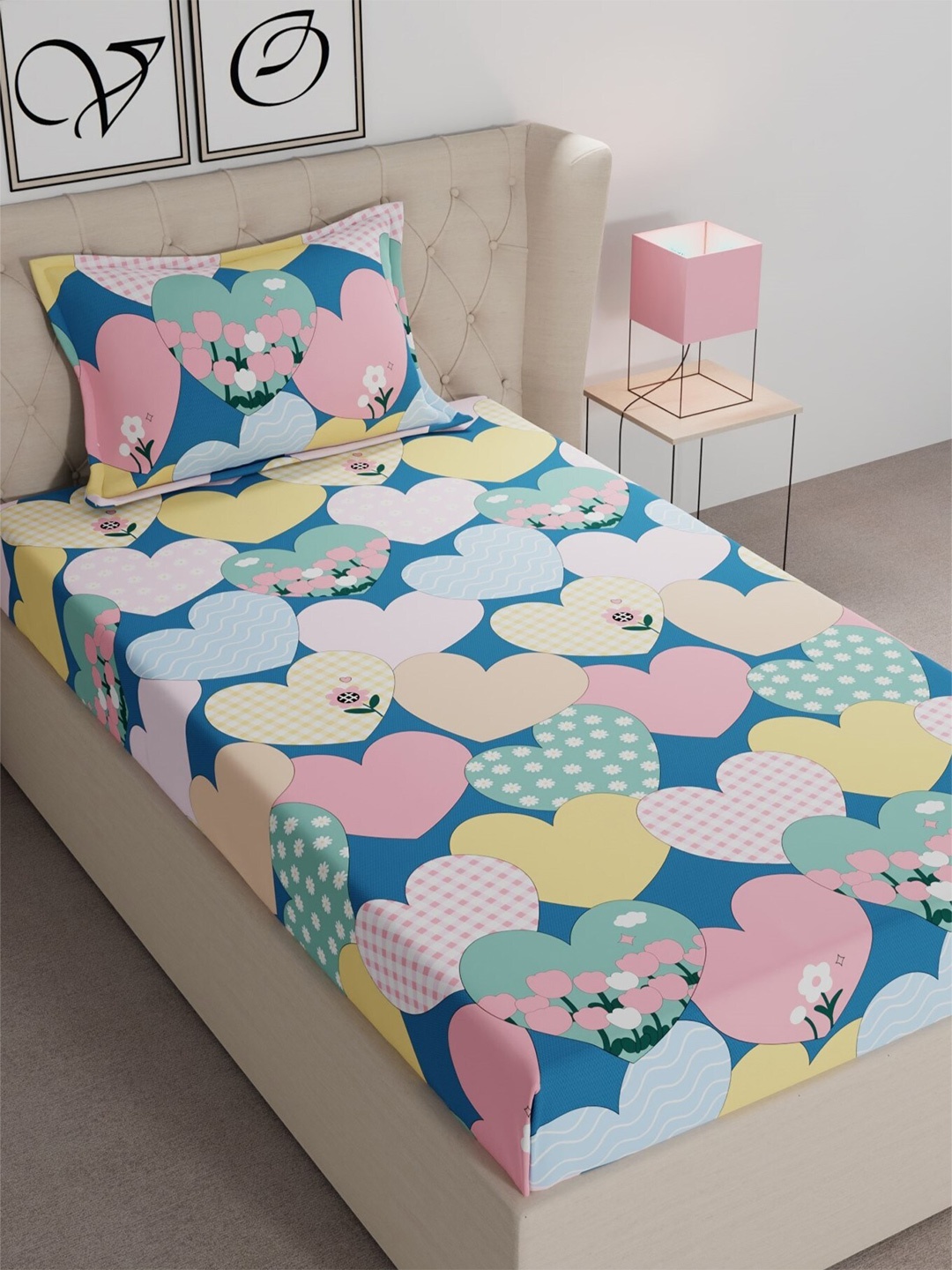 CHHAVI INDIA Blue & Pink Floral 210 TC Ultra Soft Single Bedsheet with 1 Pillow Covers
CHHAVI INDIA Blue & Pink Floral 210 TC Ultra Soft Single Bedsheet with 1 Pillow Covers