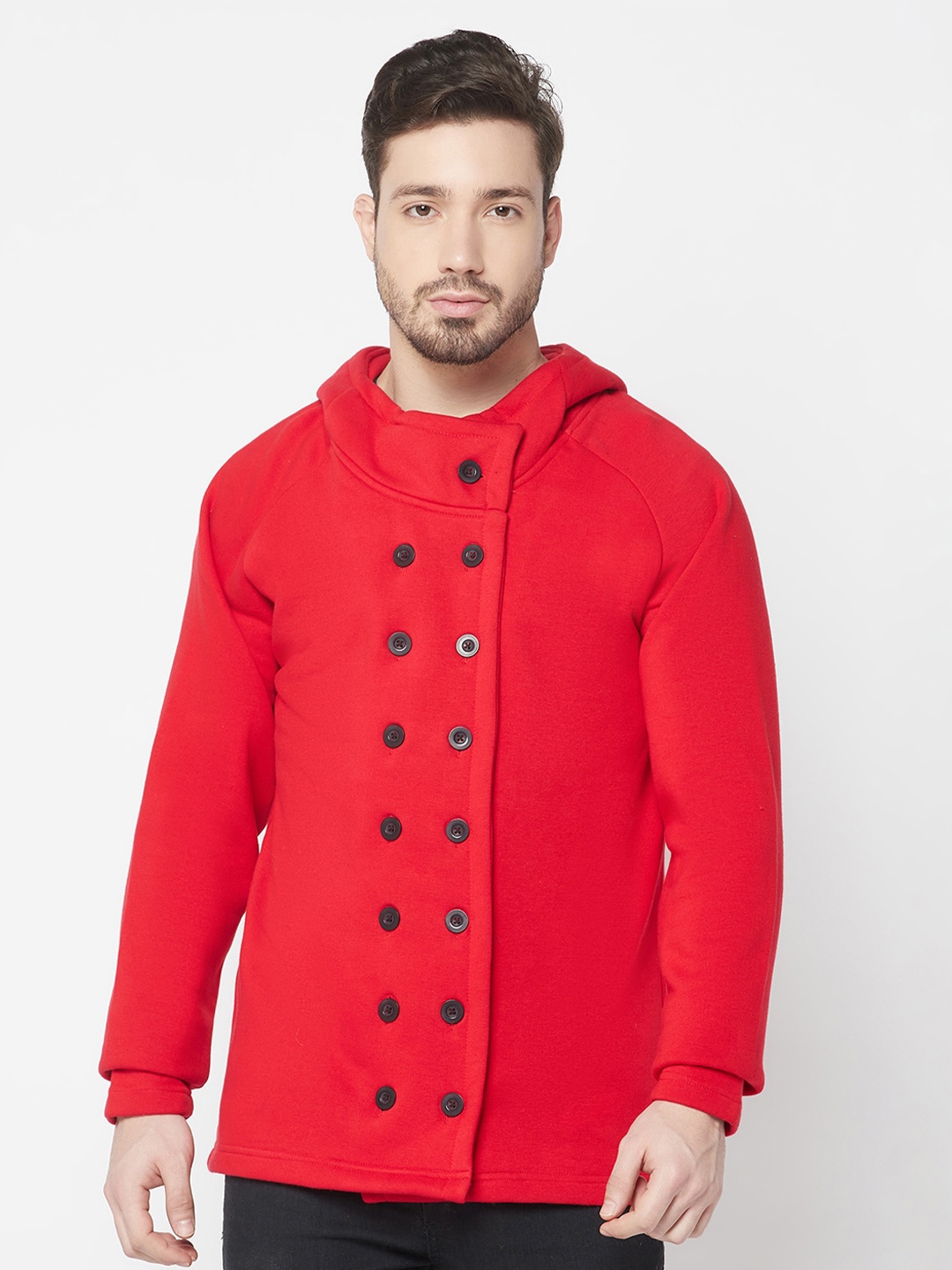 ELEGANCE Men Hooded Sweatshirt, Red