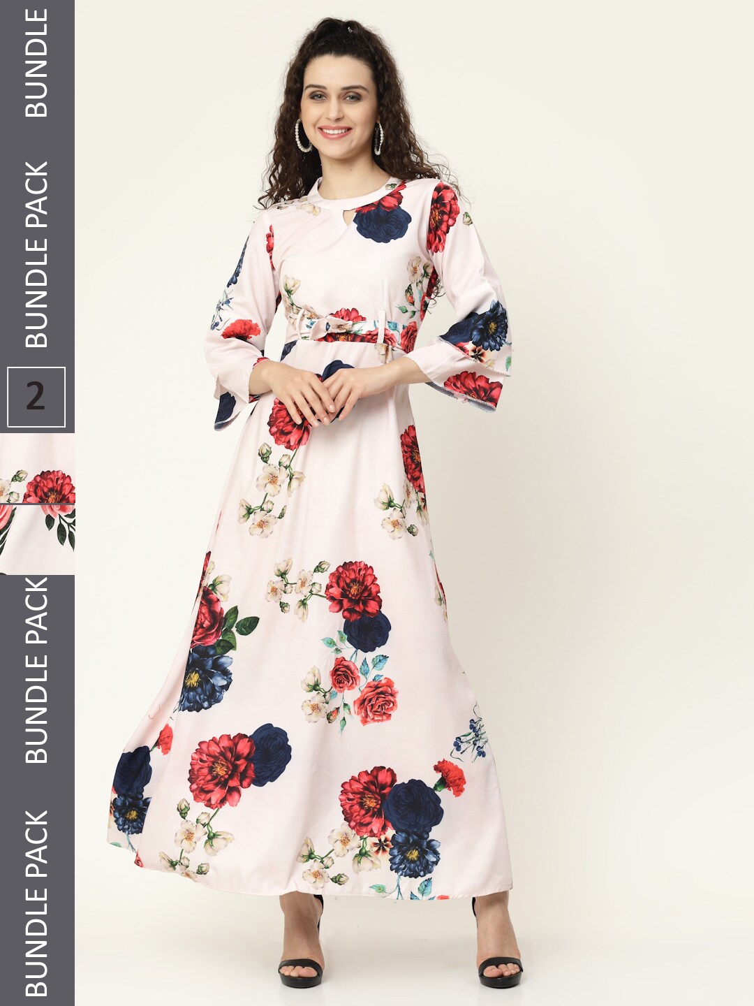 MISS AYSE Pack of 2 Floral Maxi Dress, White