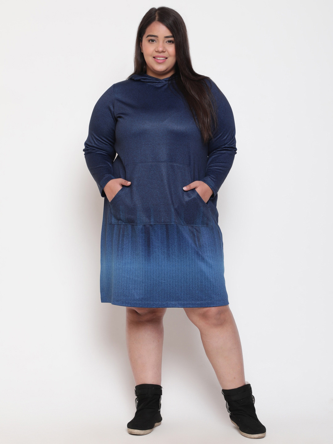Amydus Plus Size Tie and Dye Hooded Jumper Dress, Blue
Amydus Plus Size Tie and Dye Hooded Jumper Dress, Blue