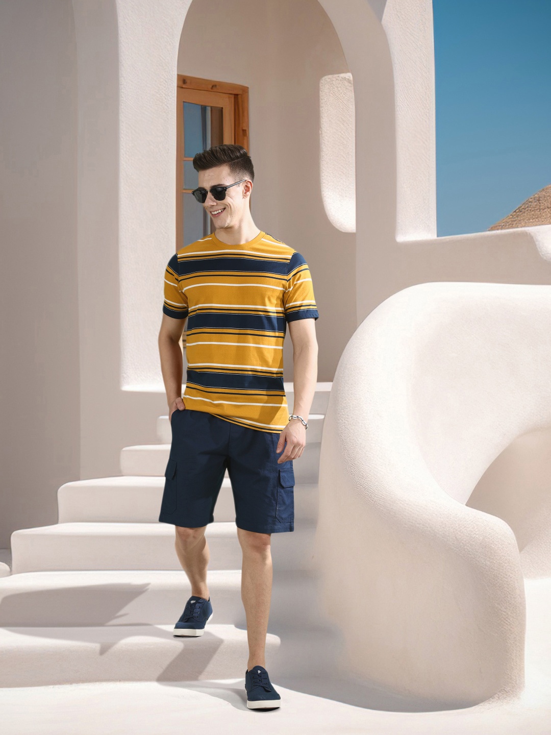 Mast & Harbour Mustard Yellow Nostalgic Back to School Retro Streaks Striped T-shirt
Mast & Harbour Mustard Yellow Nostalgic Back to School Retro Streaks Striped T-shirt