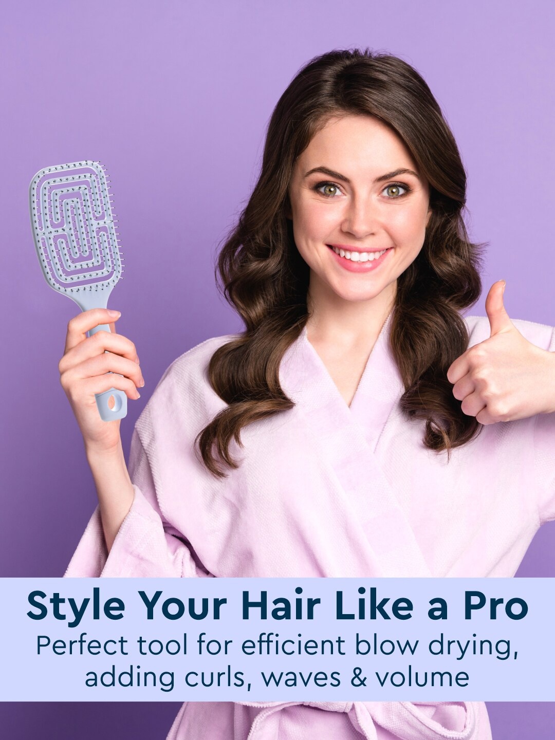 GUBB Blue Multipurpose Paddle Hair Brush & Comb