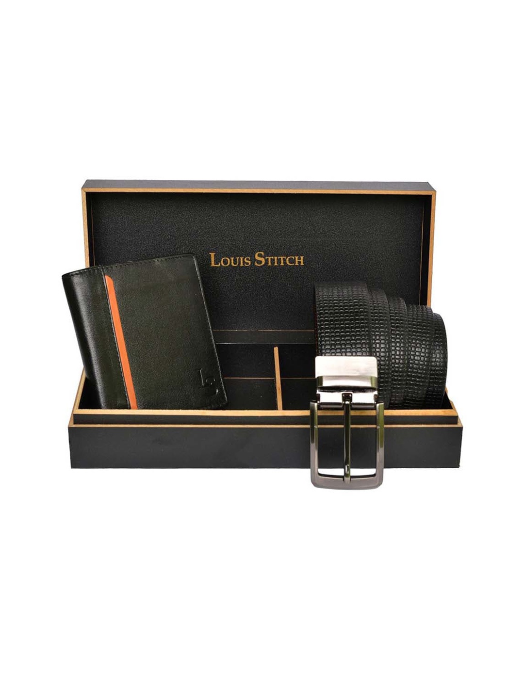 LOUIS STITCH Set of 2 Men Genuine Leather Belt & Wallet Accessory Gift Set, Black
LOUIS STITCH Set of 2 Men Genuine Leather Belt & Wallet Accessory Gift Set, Black