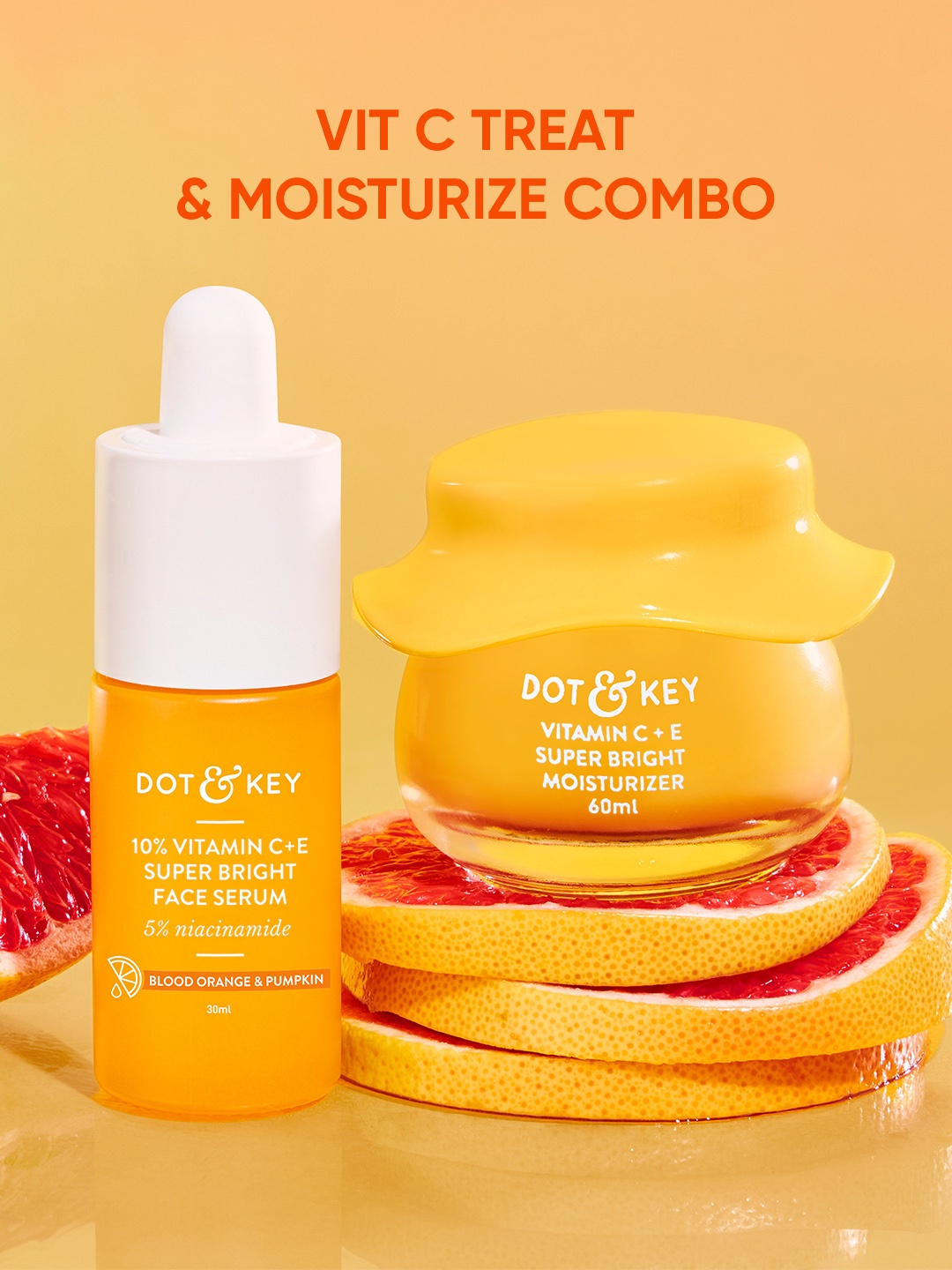 DOT & KEY Set Of Vitamin C + E Super Bright Glow Moisturizer 60ml & Face Serum 30ml, Orange
DOT & KEY Set Of Vitamin C + E Super Bright Glow Moisturizer 60ml & Face Serum 30ml, Orange
