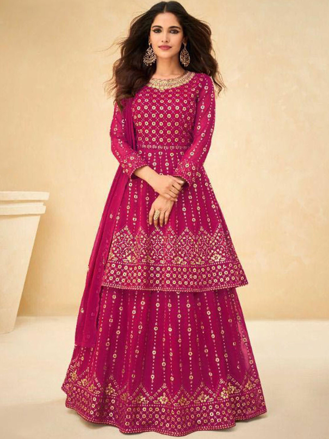 ODETTE Women Ethnic Motifs Embroidered Sequinned Kurta with Skirt & With Dupatta, Pink
ODETTE Women Ethnic Motifs Embroidered Sequinned Kurta with Skirt & With Dupatta, Pink