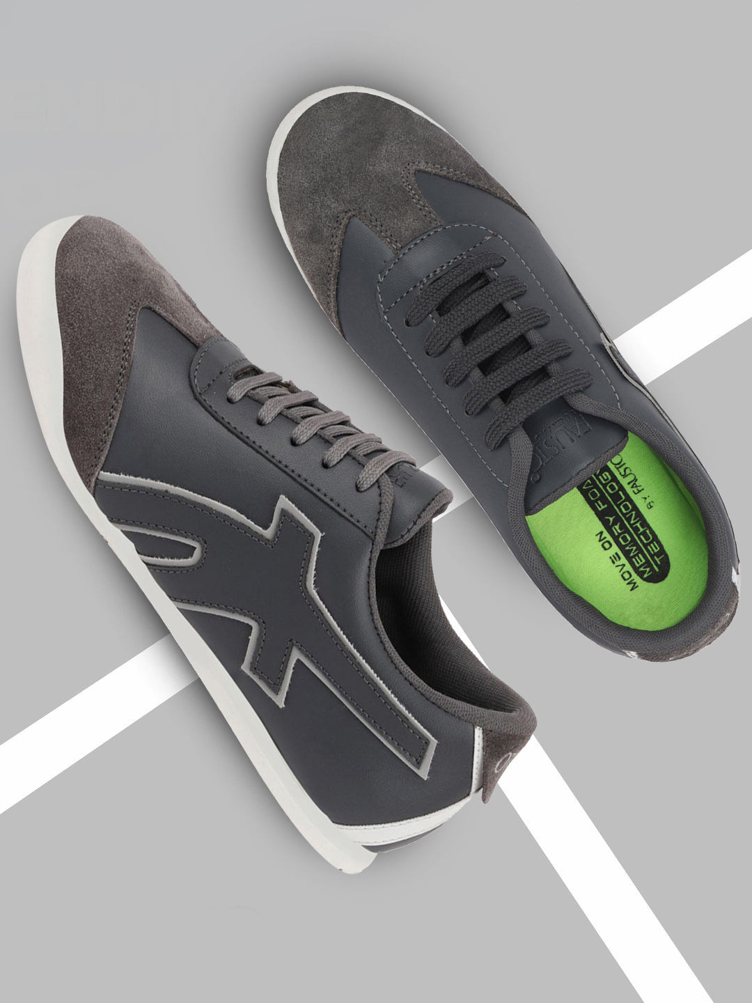 FAUSTO Men Lightweight Lace Up Sneakers, Grey
FAUSTO Men Lightweight Lace Up Sneakers, Grey