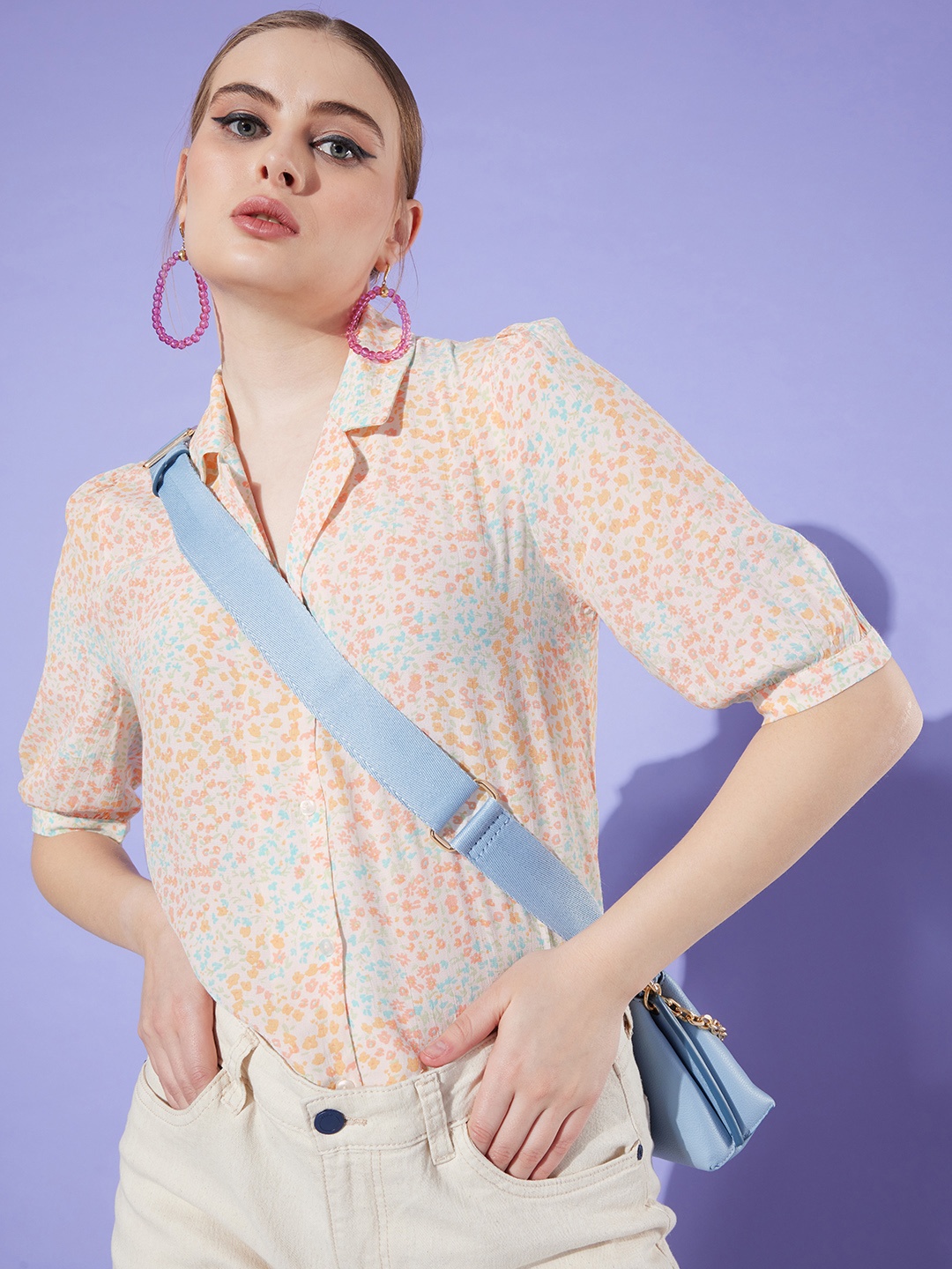 EVERYDAY by ANI Women Comfort Floral Semi Sheer Printed Puff Sleeves Casual Shirt, Multi
EVERYDAY by ANI Women Comfort Floral Semi Sheer Printed Puff Sleeves Casual Shirt, Multi