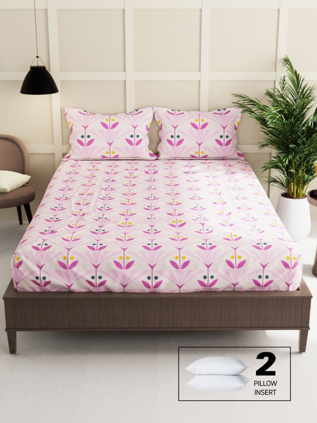 BIANCA Pink & Yellow Floral 152 TC Queen Cotton Bedsheet with 2 Pillow Covers & 2 Pillows
BIANCA Pink & Yellow Floral 152 TC Queen Cotton Bedsheet with 2 Pillow Covers & 2 Pillows