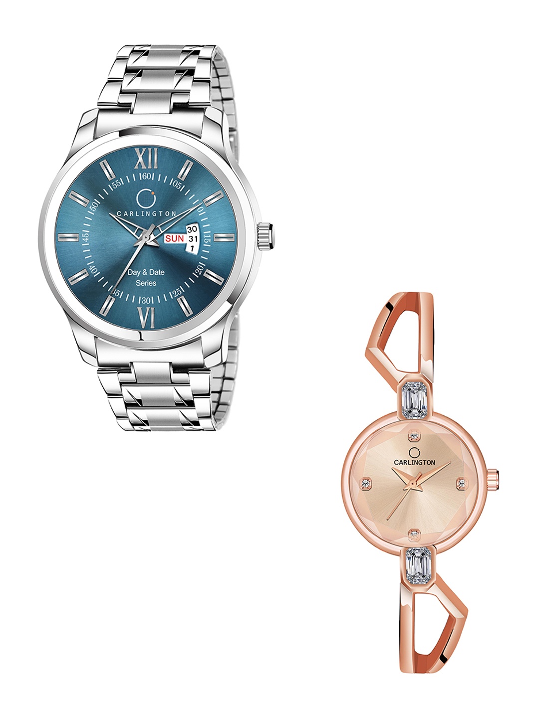 CARLINGTON Unisex Pack of 2 Stainless Steel Bracelet Style Straps Analogue Watch Combo G01, Blue
CARLINGTON Unisex Pack of 2 Stainless Steel Bracelet Style Straps Analogue Watch Combo G01, Blue