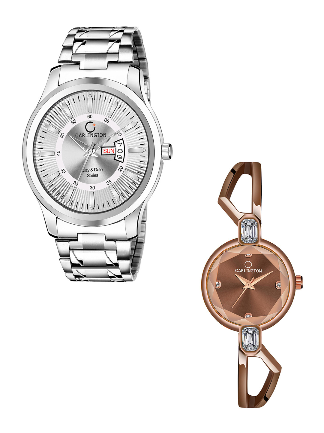 CARLINGTON Unisex Pack of 2 Stainless Steel Bracelet Style Straps Analogue Watch Combo G01, Silver
CARLINGTON Unisex Pack of 2 Stainless Steel Bracelet Style Straps Analogue Watch Combo G01, Silver