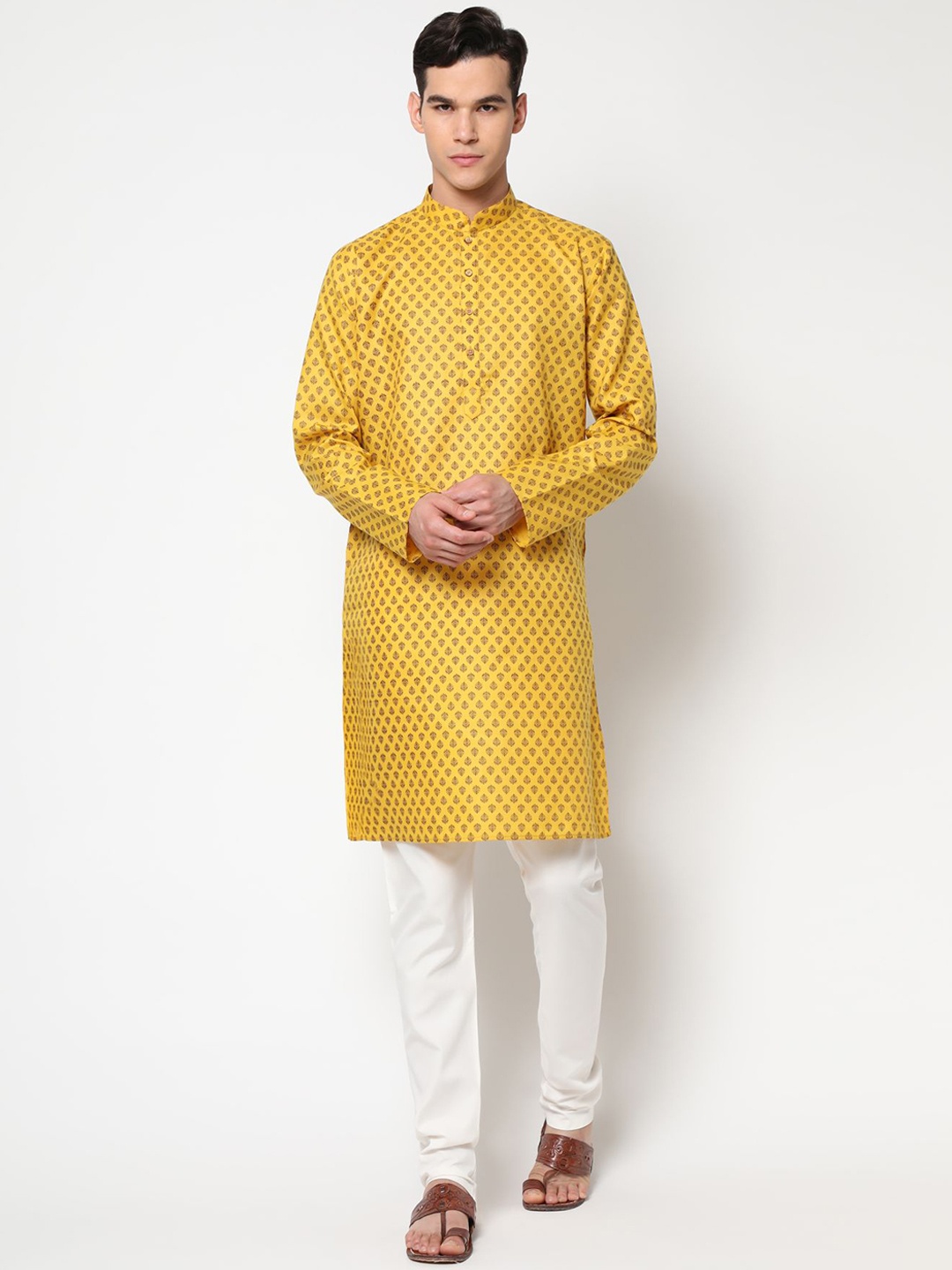 PREMROOP- THE STYLE YOU LOVE Men Floral Printed Pure Cotton Kurta with Pyjamas, Yellow
PREMROOP- THE STYLE YOU LOVE Men Floral Printed Pure Cotton Kurta with Pyjamas, Yellow