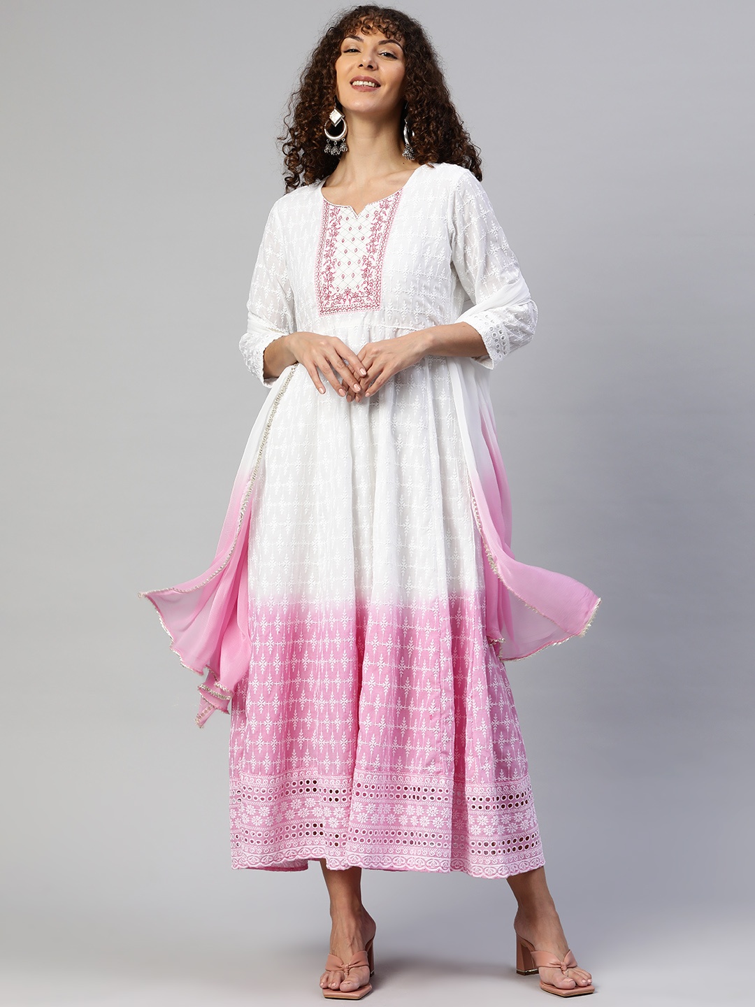 Readiprint Fashions Cotton Schiffli Embroidered Maxi Ethnic Dress With Dupatta, Pink
Readiprint Fashions Cotton Schiffli Embroidered Maxi Ethnic Dress With Dupatta, Pink