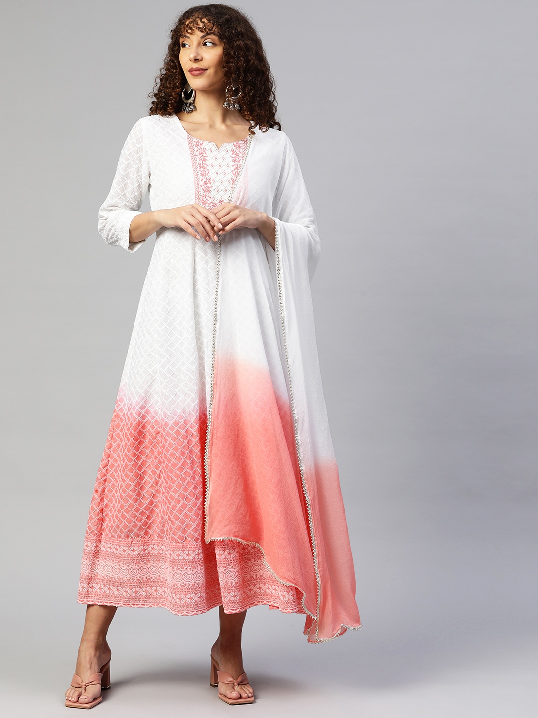Readiprint Fashions Cotton Chikankari Embroidered Maxi Ethnic Dress With Dupatta, Peach
Readiprint Fashions Cotton Chikankari Embroidered Maxi Ethnic Dress With Dupatta, Peach