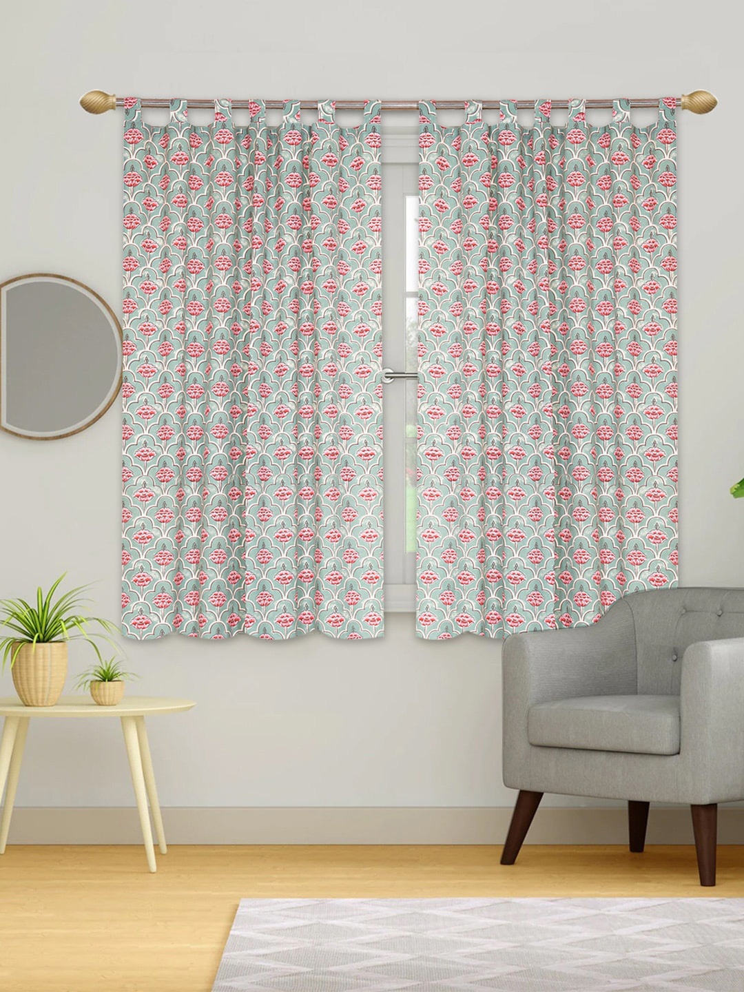 Urban Magic Turquoise Blue & Pink Set of 4 Floral Room Darkening Cotton Window Curtain
Urban Magic Turquoise Blue & Pink Set of 4 Floral Room Darkening Cotton Window Curtain