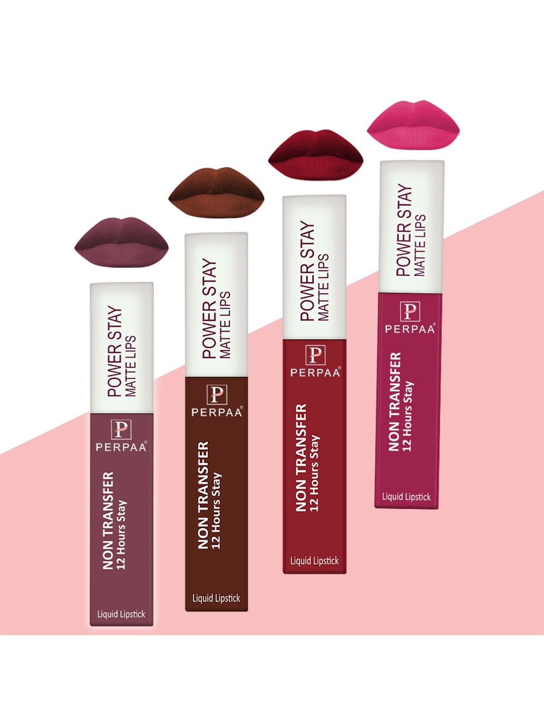 PERPAA Set of 4 Power Stay Non-Transfer & Long-Lasting Velvet Matte Liquid Lipstick 5 g-Pink 10 - Brown 16 - Mauve 23 - Red 22
PERPAA Set of 4 Power Stay Non-Transfer & Long-Lasting Velvet Matte Liquid Lipstick 5 g-Pink 10 - Brown 16 - Mauve 23 - Red 22