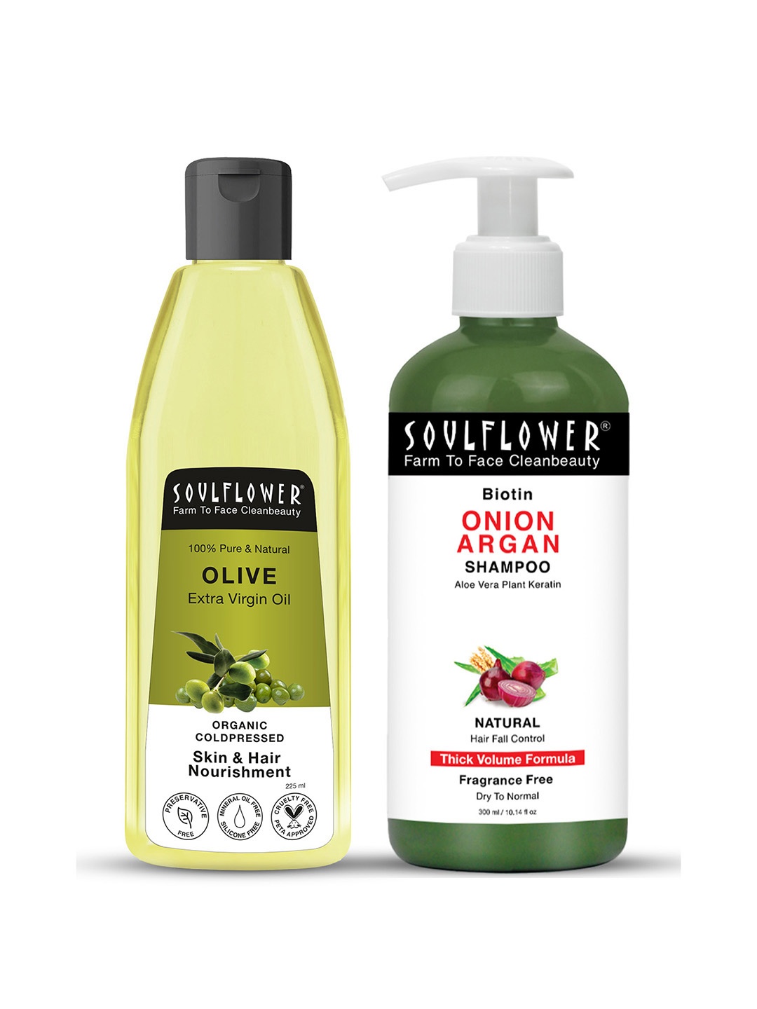 Soulflower Set of Cold Pressed Virgin Olive Carrier Oil 225ml+Onion Biotin Shampoo 300ml, Green
Soulflower Set of Cold Pressed Virgin Olive Carrier Oil 225ml+Onion Biotin Shampoo 300ml, Green