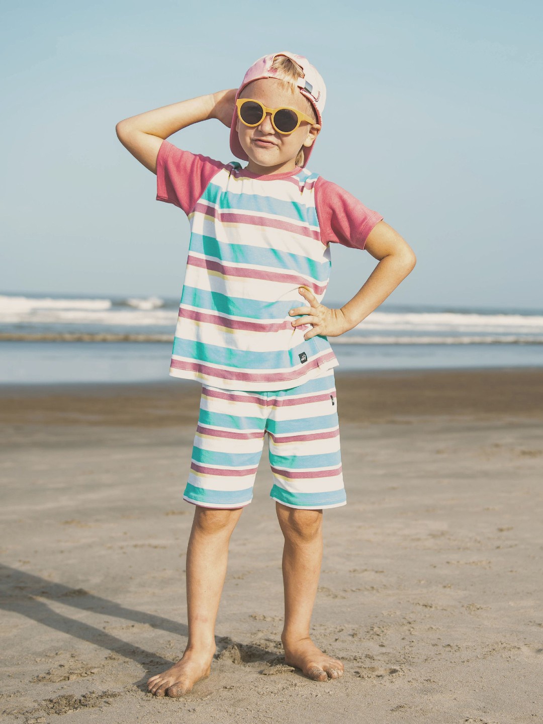 Whistle & Hops Kids Nautical Stripes Organic Cotton T-shirt & Short Set, Green
Whistle & Hops Kids Nautical Stripes Organic Cotton T-shirt & Short Set, Green