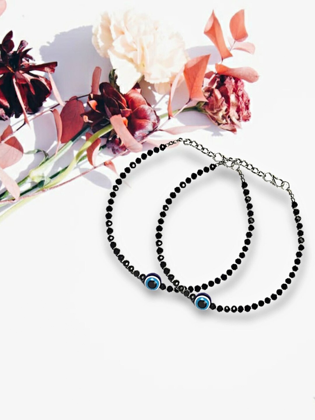 Proplady Women Set Of 2 Silver-Toned & Black Pearls Oxidised Silver-Plated Charm Bracelet
Proplady Women Set Of 2 Silver-Toned & Black Pearls Oxidised Silver-Plated Charm Bracelet