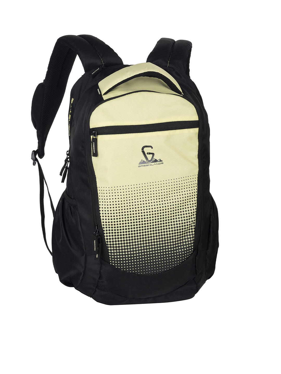 GREENLANDS Unisex Colourblocked Backpack, Black