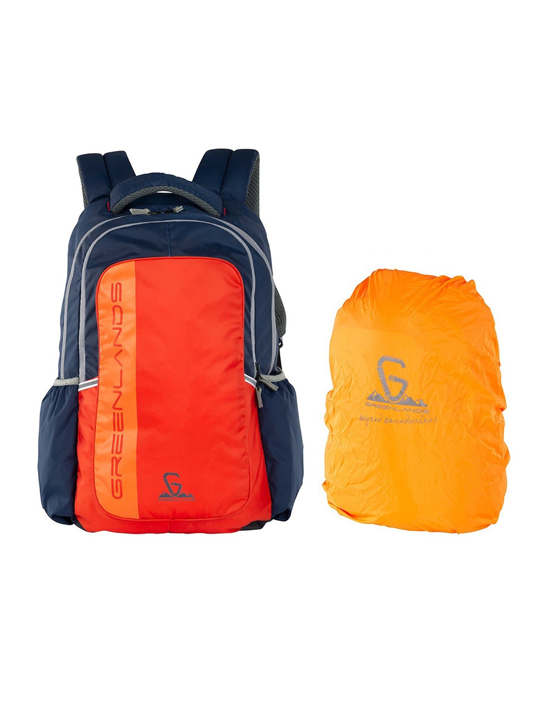 GREENLANDS Unisex Brand Logo Backpack, Orange