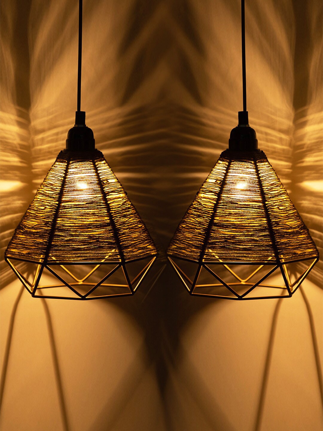 ExclusiveLane Orange & Brown Set Of 2 Jute Radiance Cuboidal Iron Hanging Pendant Lamp
ExclusiveLane Orange & Brown Set Of 2 Jute Radiance Cuboidal Iron Hanging Pendant Lamp