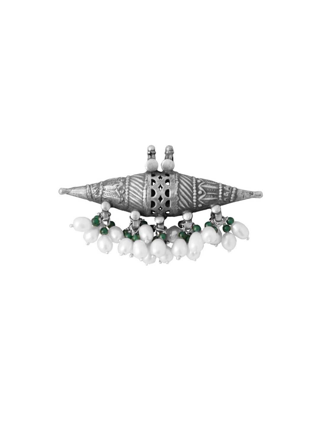 ahilya 92.5 Sterling Silver Silver-Plated Pearl Beaded Taweez Pendant
ahilya 92.5 Sterling Silver Silver-Plated Pearl Beaded Taweez Pendant